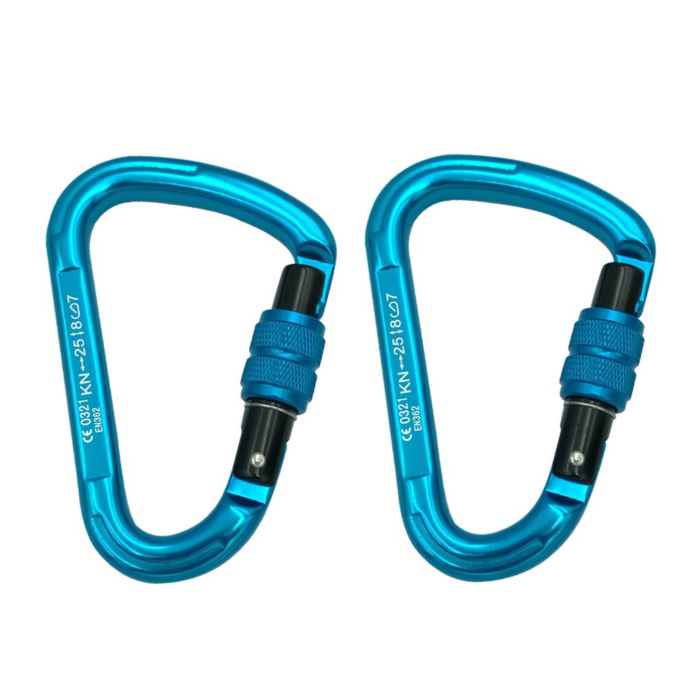 1/2/5 stk 25kn klatring ultra-let skruelås aluminiumslegering karabinhage camping ridning vandre sele redning skrue låsning: 2pc