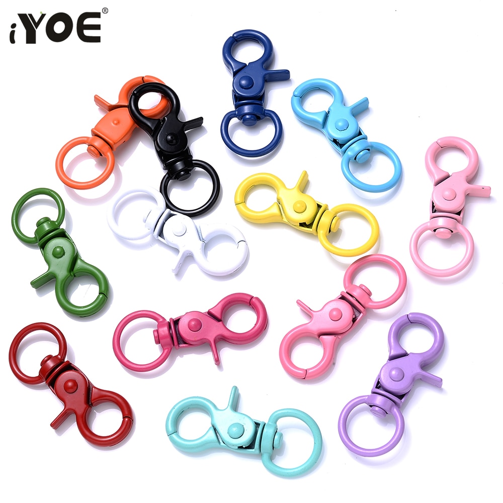 IYOE 5 sztuk 20x43mm Multicolor karabińczyk haki do tworzenia biżuterii znalezienie DIY brelok koniec złącze torebka Toy Doll Hook