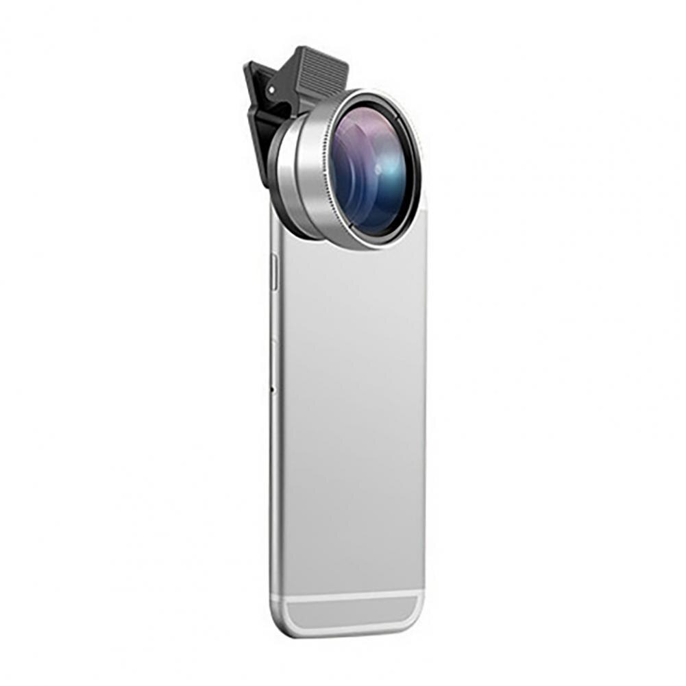 2 in 1 Universal Lens 0.45X Wide Angle+12.5X Macro Lens HD Phone Camera Lens For iPhone Xiaomi Samsung LG: Silver