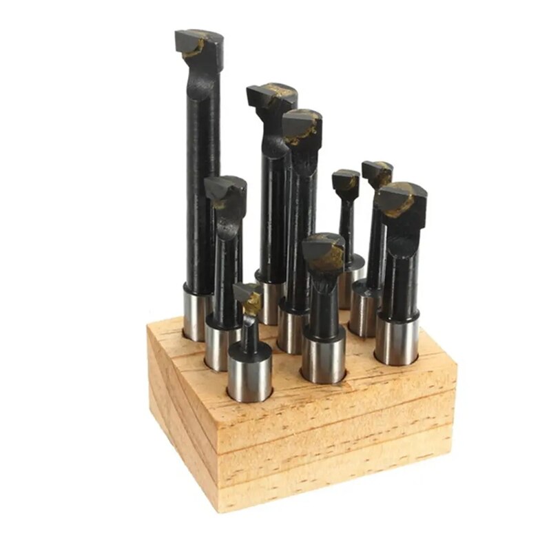 9pcs F1 1/2 Inch Shank Boring Bar Carbide Tipped Boring Bar Lathe Tools