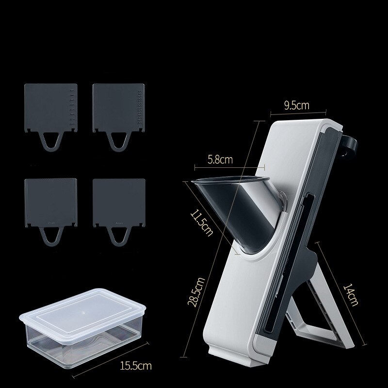 Neue Haushalts Fleisch Cutter Manuelle Einstellbare Schneidemaschine Gemüse Schneiden Artefakt Aktenvernichter Hobel Multifunktionale Gemüse Cutter: dunkel Grau