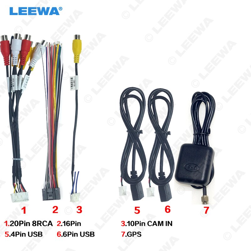Leewa Auto Head Unit Stereo Kabelboom Kits Compatibel Voor Xy Auto Android Oplossing Interface # CA4919: 1 2 3 5 6 7