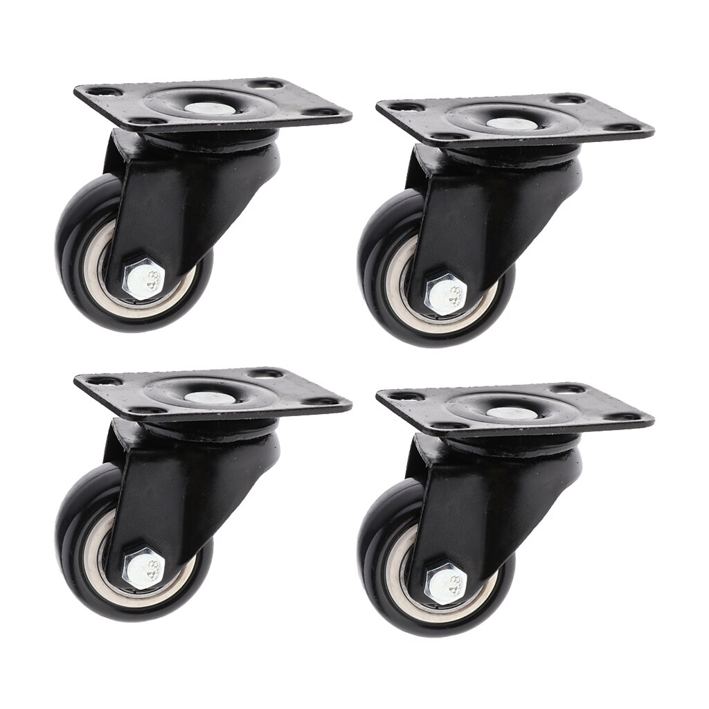 8PC Heavy Duty Swivel Casters Wheels Castor Roller Bearing Wheel Brake Black