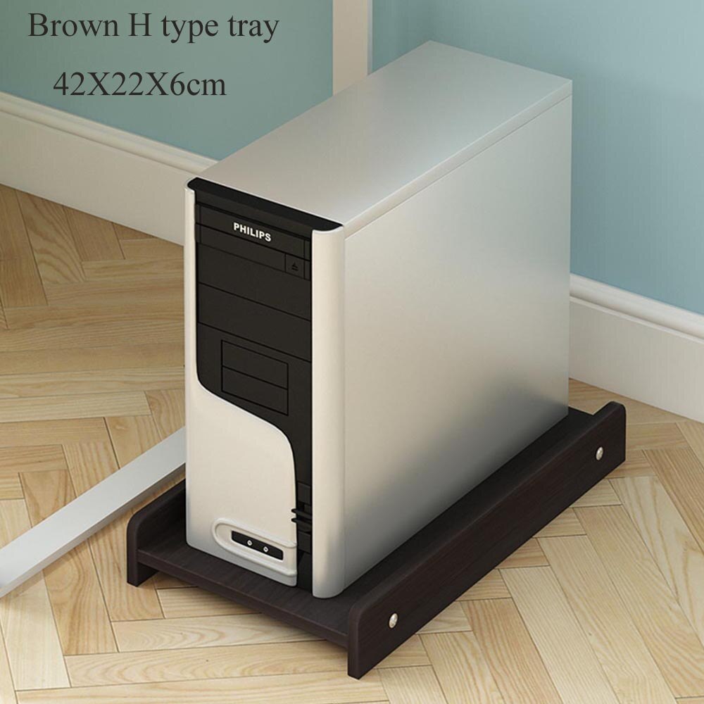 Multifunctionele Houten Rek Voor Computer Belangrijkste Processor Case Office Huis Gebruik Pc Host Ondersteuning Universele Kleurrijke Houten Lade: Brown H PC case tray