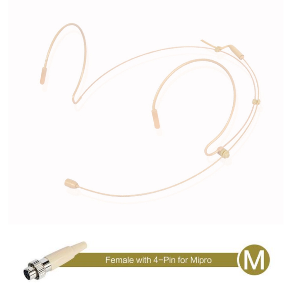 Brand Double Earhook Headset Mic Headworn Microphone 3.5mm 3 Pin 4 Pin Connector For Shure Microphone Firmly Wear Microphone: plum