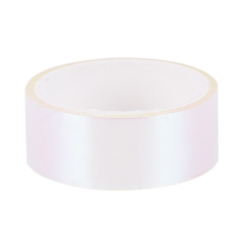 5m Rhythmic Gymnastics Decoration Holographic RG Prismatic Glitter Tape Hoops Stick 500cm x 1.5cm: White