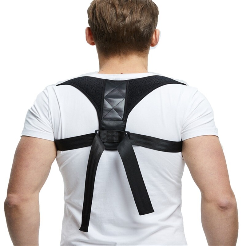 Sort justerbar kraveben ryg ryg skulder lændebøjle støtte bælte tilbage kropsstillinger korrigerende kropsholdning korrektion