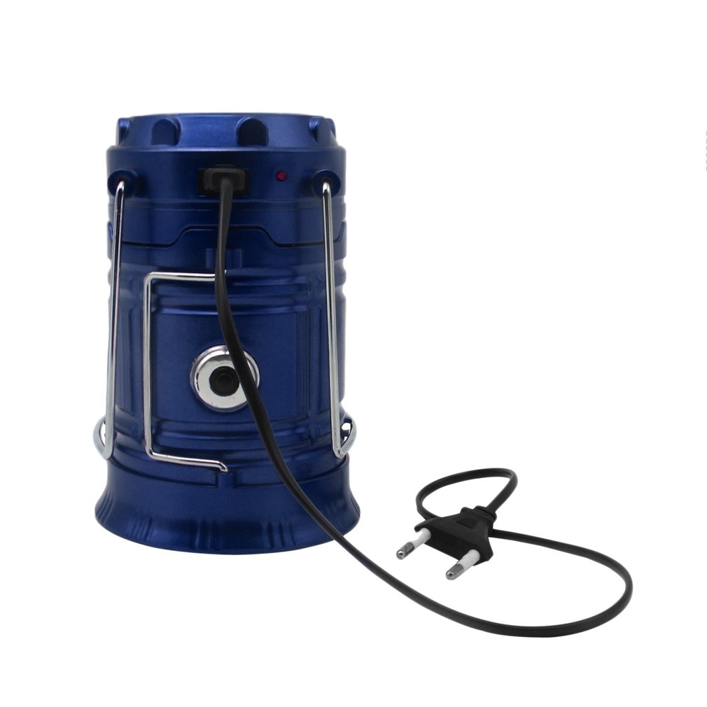 Icoco hopfällbar bärbar camping led ficklampa spännbara lyktor solenergi uppladdningsbar powerbank lättviktslampa vattentät eu-kontakt