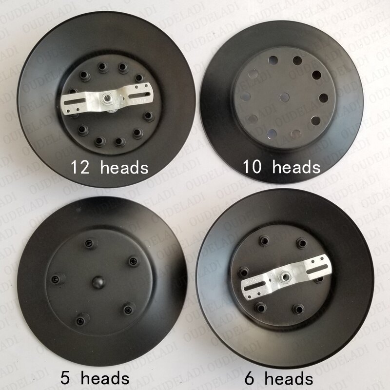 Spin lamp hanglamp plafond schotel retro restaurant bar multi kop accessoire zwarte ijzeren plaat