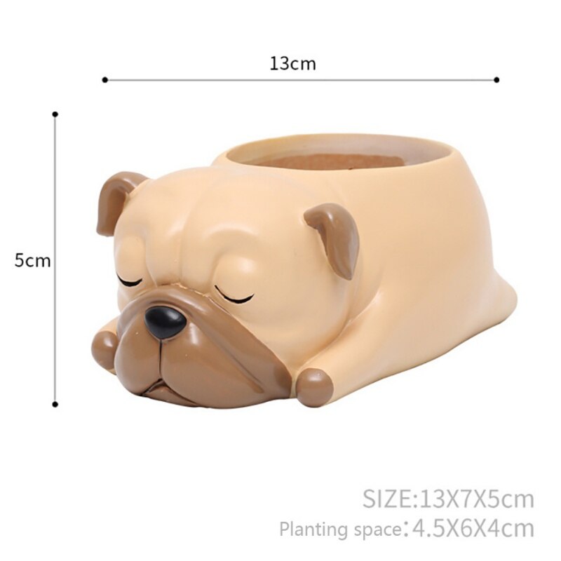 Cartoon Dogs Flower Vase Resin Succulent Animal Shaped Planter Flower Pot: 5