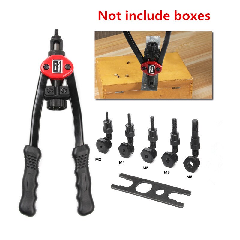 1PC Riveter Gun Auto rivet tool 13" Blind Rivet Nut Gun Heavy Hand INSER NUT Tool Manual Mandrels M3 M4 M5 M6 M8 M10 BT-606/605: M3-M8 Not include bo
