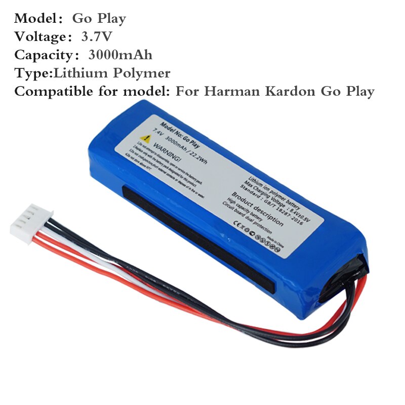 Batteria Di Ricambio Per Altoparlante Harman/Kardon GSP1029102 01 - Li-Polymer 7.4V 3000mAh