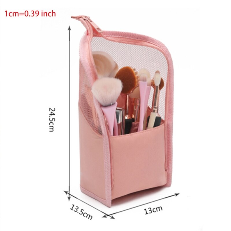 Travel Makeup Brush Bag Portable Cosmetic Brush Holder Organizer Waterproof Stand-Up Makeup Brush Pouch Toiletry Bag