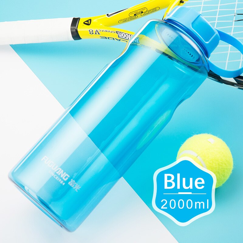 1000ml/2000ml Cycling Bike Water Bottle Bicycle Portable Kettle Water Cup Plastic Outdoor Sports Mountain Cycling Drink Bottles: 92 Blue 2000ml