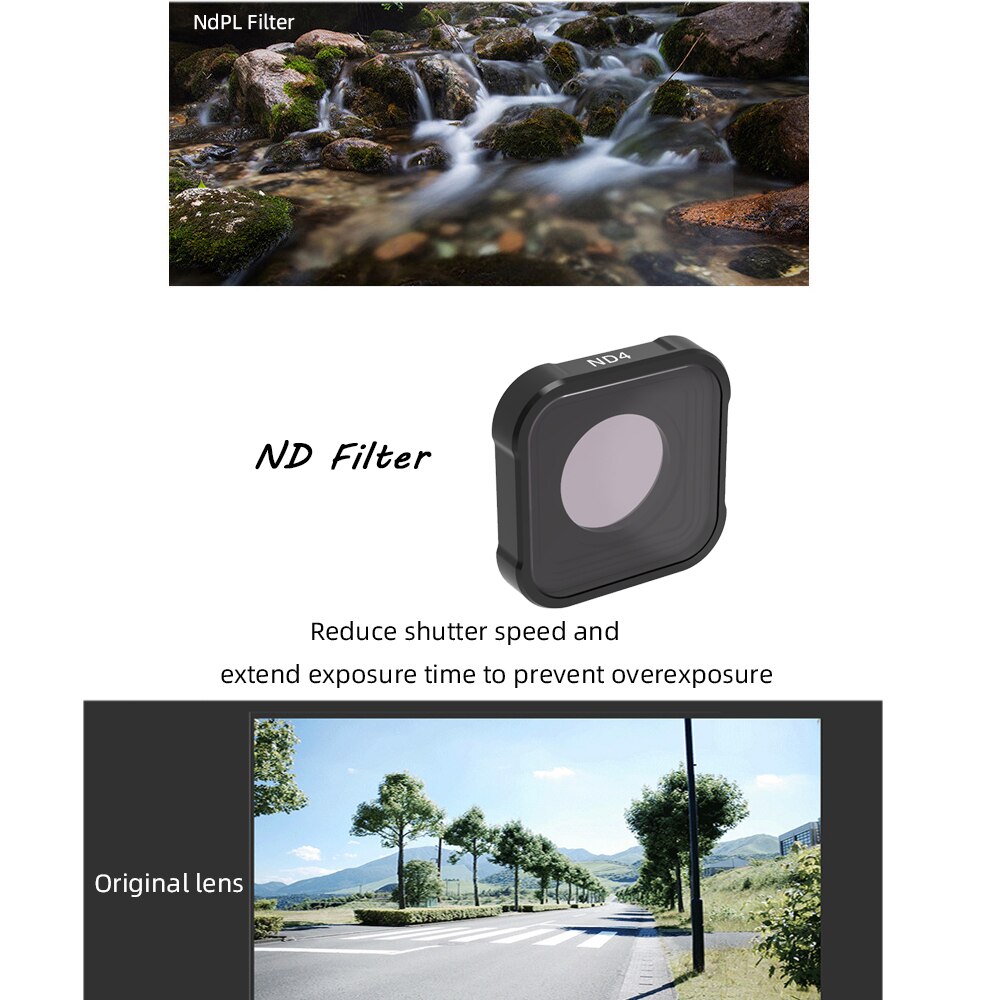 Gopro hero 9 filtros de lente de cor conjunto uv/cpl/nd4/8/16/32/64 filtros de lente para go pro hero 9 acessórios de câmera de ação preta