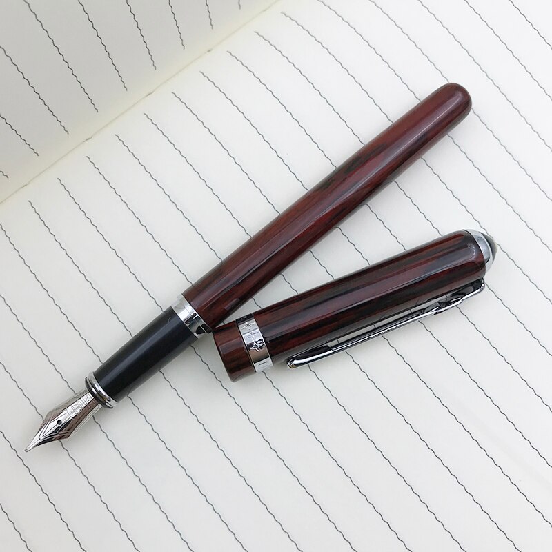 Pluma estilográfica Duke Punta fina de 0,5mm, bolígrafos de de negocios de punto de iridio metálico para hombres y mujeres con estuche de bolígrafo, 1 unidad/lote, suministros de oficina
