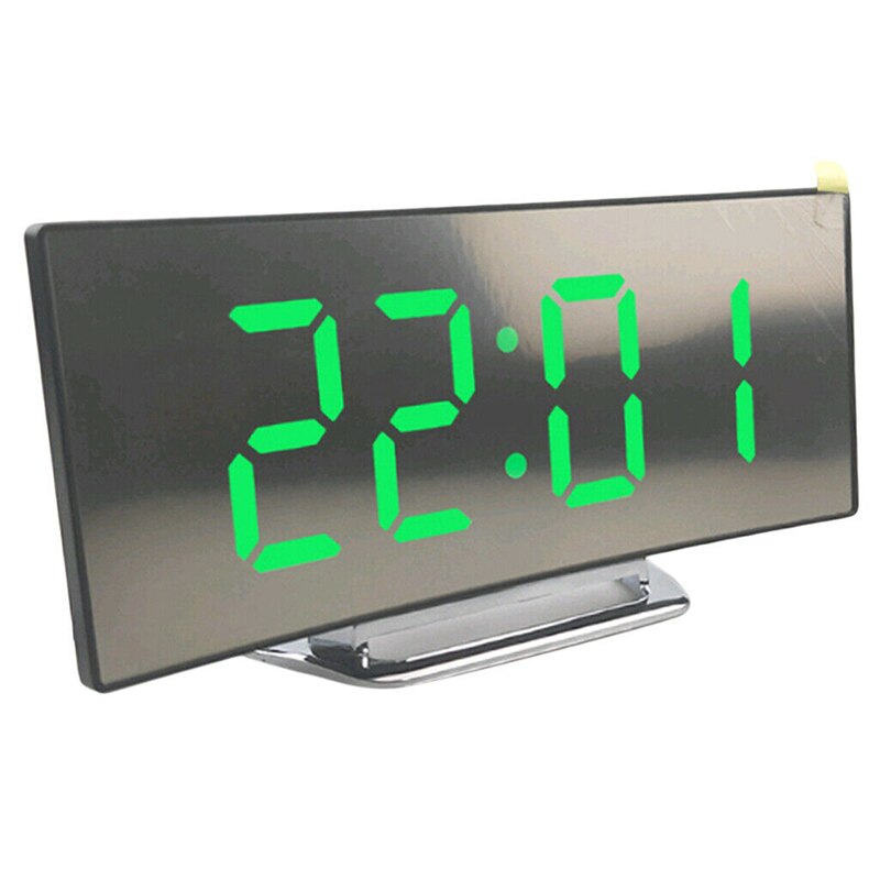 Electronic Alarm Clock Noiseless Digital LED Large Display Mirror Electronic Clock (Battery Not Included.)