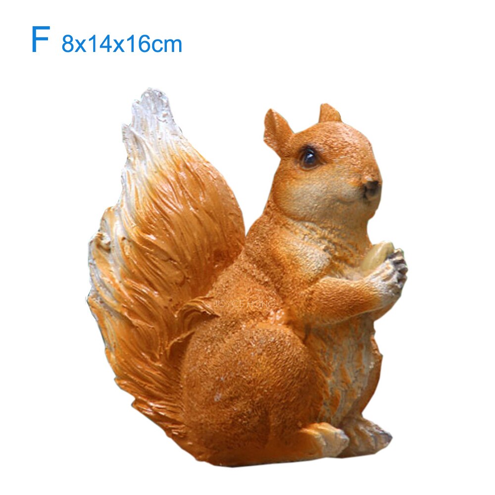 RESIN GARDEN SQUIRREL ANIMAL STATUE FIGURIUE GARDEN ORNAMENTS DECORATIONS FOR OUTDOOR GARDEN LAWN AND YARD: F