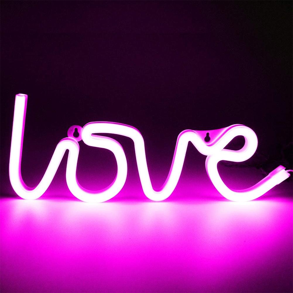 Home Decor LOVE Neon Light USB Powered Wall Decor Lamp for Party Year Decoration