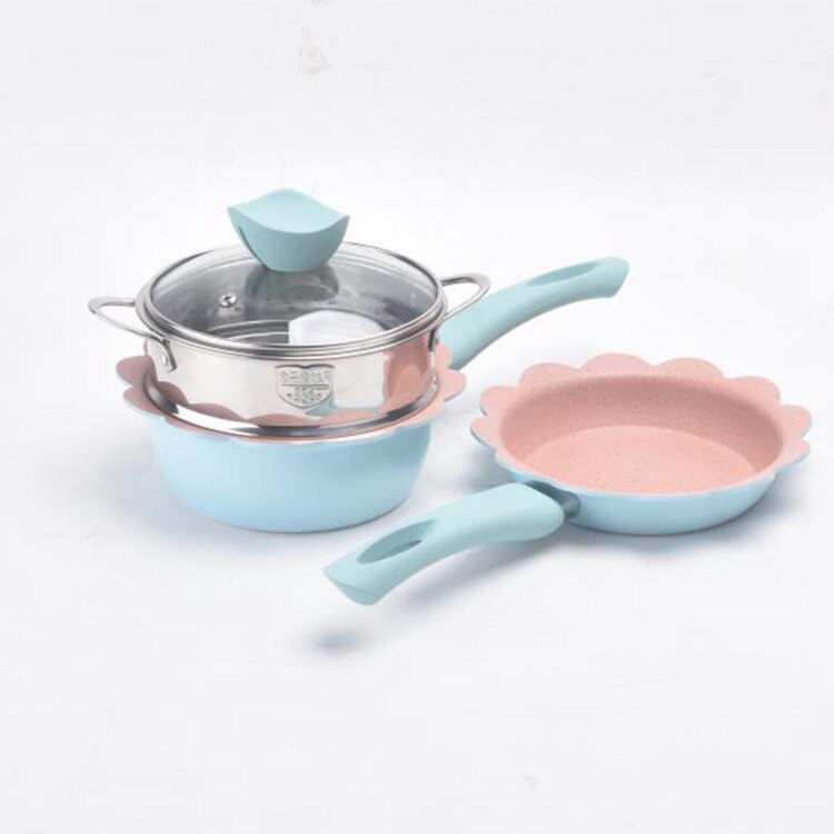 Baby food wok milk wok wheat rice stone non-stick wok children's wok cooking instant noodles family multi-functional small p