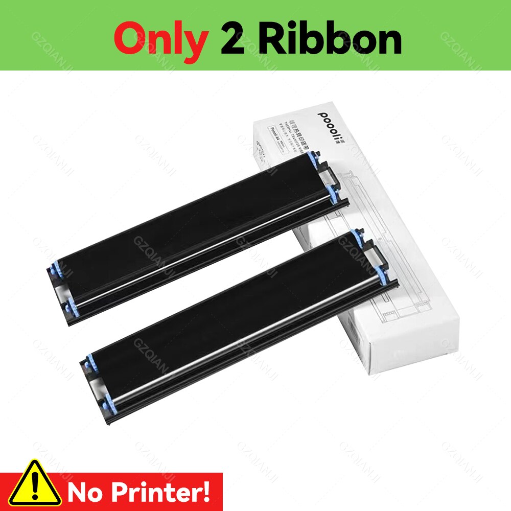 Ribbon for Poooli A4 Direct Thermal Transfer Mobile Portable Photo Bluetooth 300dpi Printer, only Ribbon, 2pcs/Box: Only 2 Ribbon