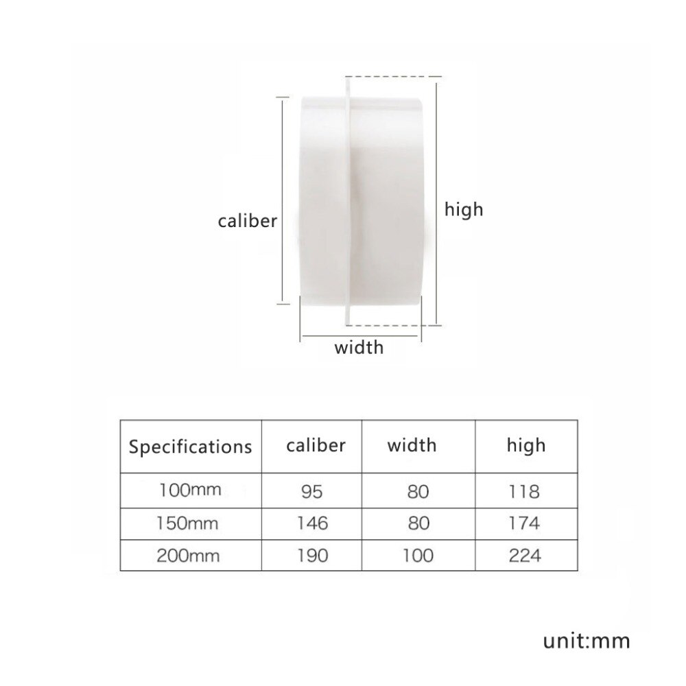 Pipe Draft Blocker Backdraft Damper Ventilation Duct Inline Extractor Fan Vent Back Draught Shutter 100/150/200mm