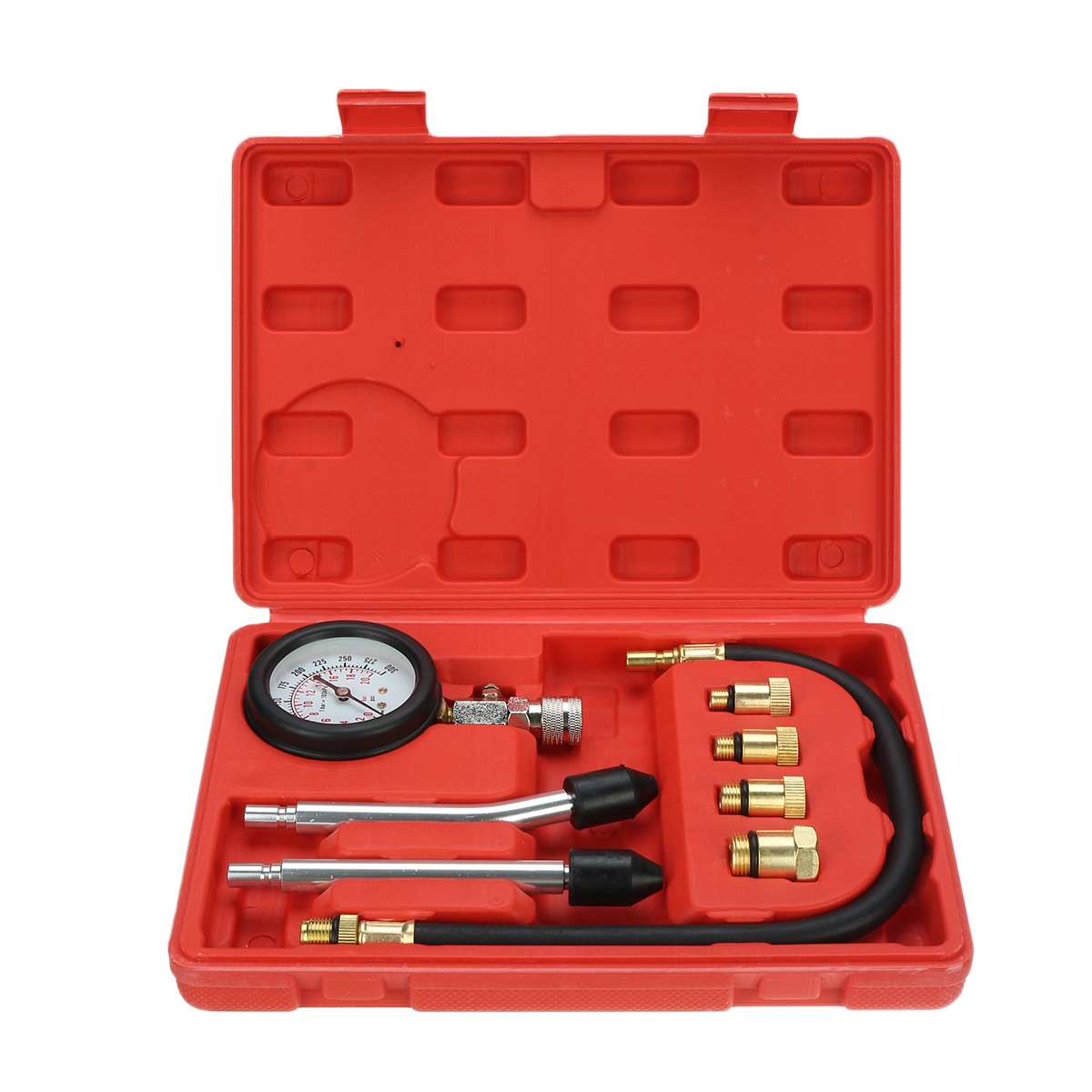 Automobile Pressure Gauge Tester Gasoline Engine Compression Tester Petrol Gas Engine Cylinder Test Kit 0-300PSI Repair Tool