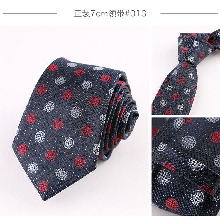 7cm slips kostym randig bankett slips brudgum man gentleman bröllopsklänning jacquard slips gravatas para homens: 013