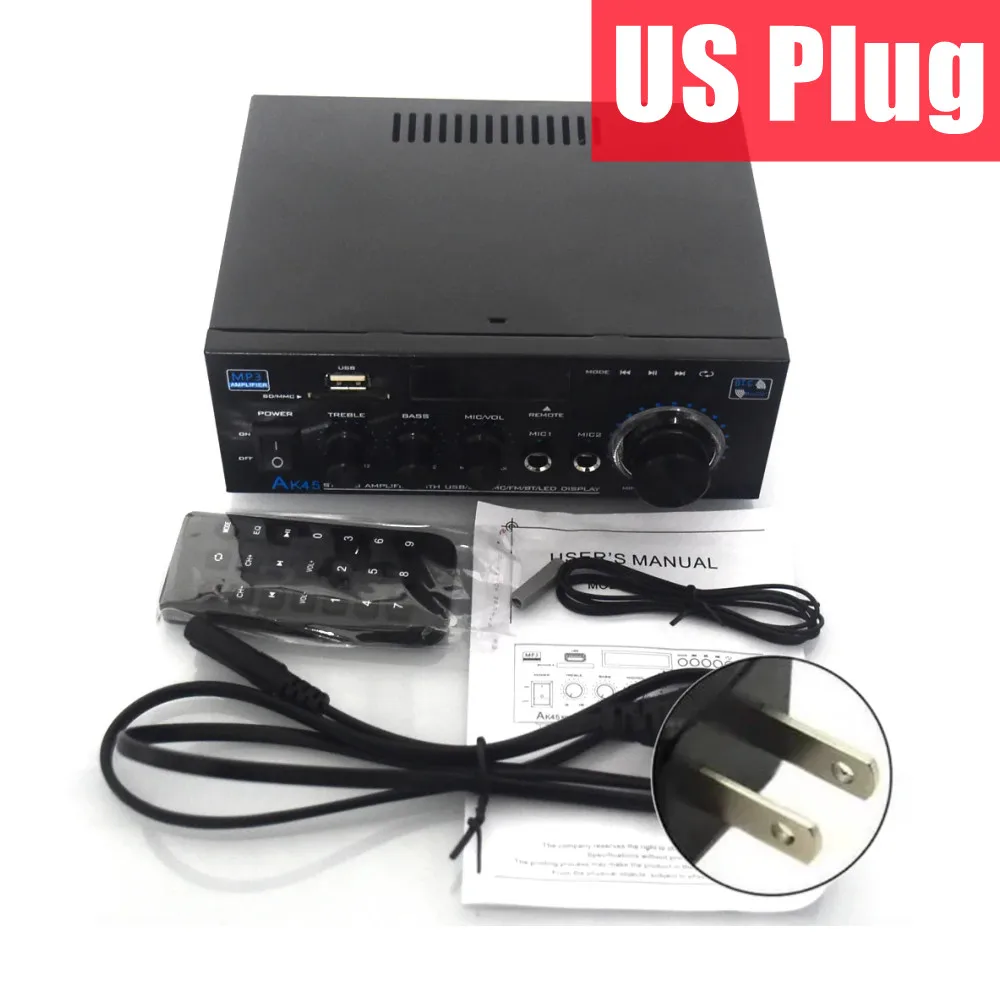 Woopker AK55/AK45 Pro/AK45/AK35 wzmacniacz dźwięku Bluetooth wzmacniacz cyfrowy do domowego samochodu Karaoke 2 kanał HiFi wzmacniacz audio FM USB: BŁĘKITNA