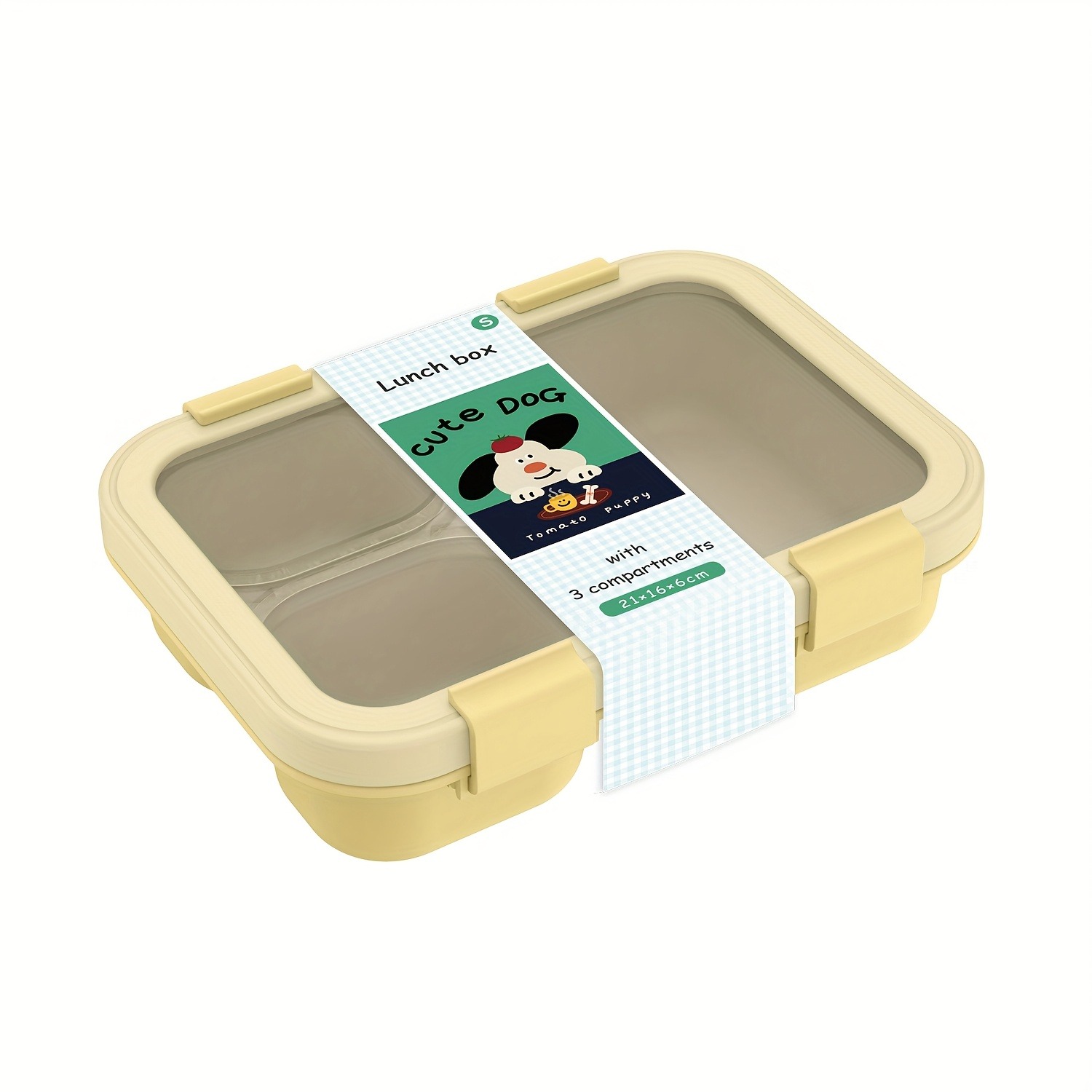 Bärbar lunchlåda för barn i skolan, läckagesäker picknick bentobox, mikrovågsugn, matlåda med 3 fack, matförvaringsbehållare: Röd