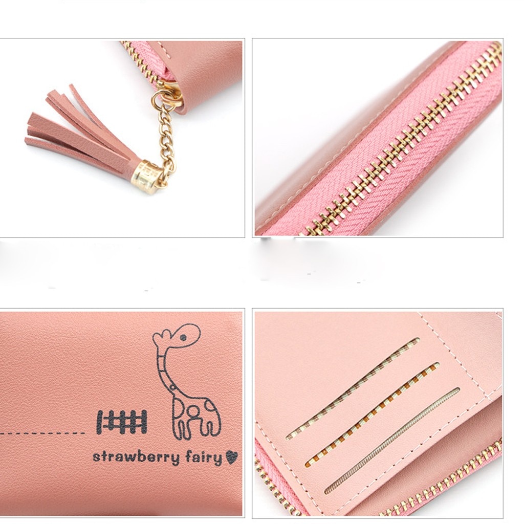 Femmes court gland imprimé à franges en cuir portefeuille femme Simple voyage en plein air de crédit porte-carte porte-monnaie Mini pochette