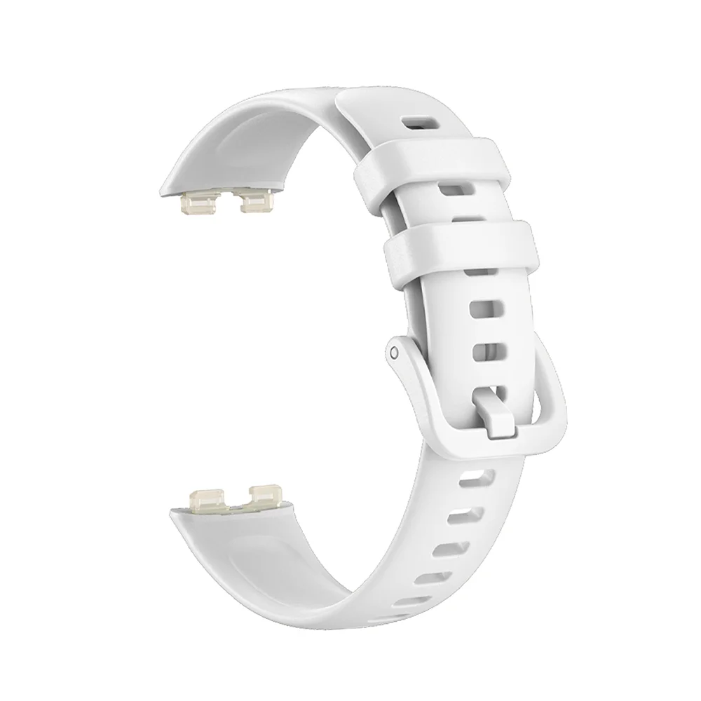 Silicone Strap for Huawei Band 9 Watchbands Replacement Bracelet Accessories for Huawei Band 8 Screen Protector Bumper Watchband: WHITE