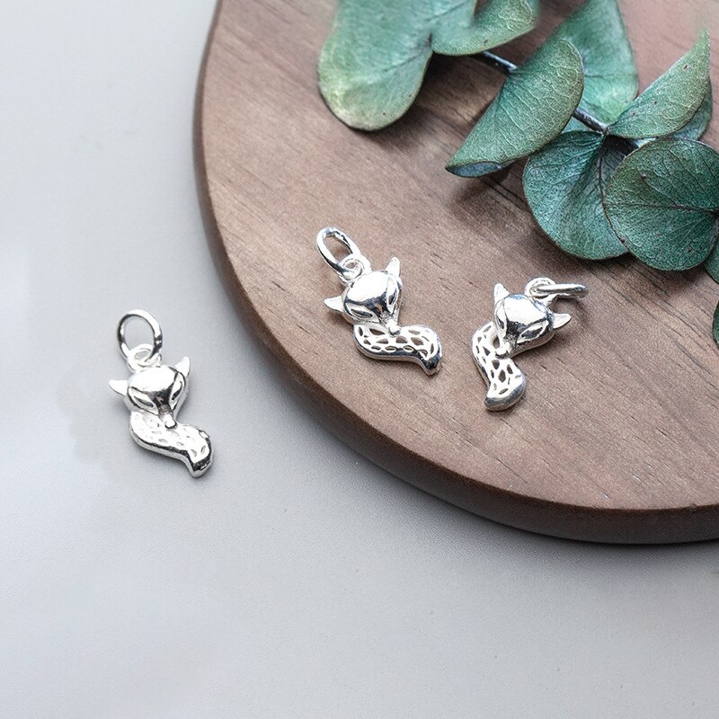 Meetsoft Leuke 925 Sterling Zilveren Dieren Fox Hollow Bedels Voor Diy Handgemaakte Fijne Sieraden Ketting Armband Chic Accessoire