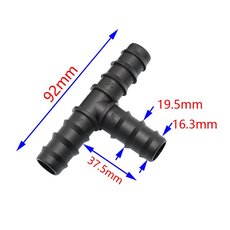 Garden Irrigation Tee 3/4 Water Splitter 20mm Garden Hose 3 Way Connector Tee Barbed Splitter Water Adapter 3Pcs: Default Title