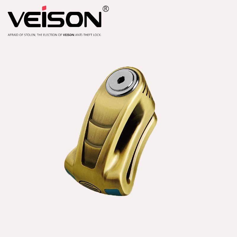 Veison-trava de segurança para disco de freio de bicicleta, antifurto, scooter, rotor, motocicleta, à prova d&#39;água, cadeado, segurança, motocicleta: Copper