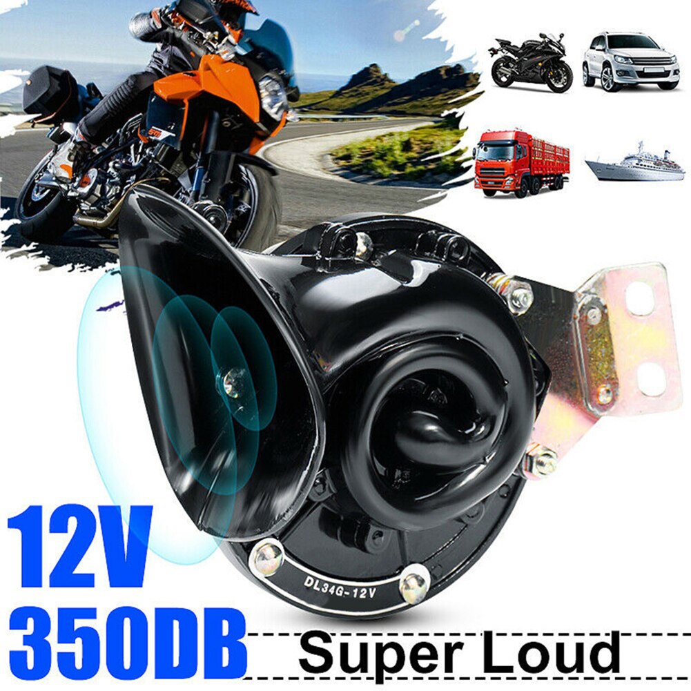 350dB corne électrique escargot corne de taureau unique Super fort moteur de rage universel pour voiture de moto