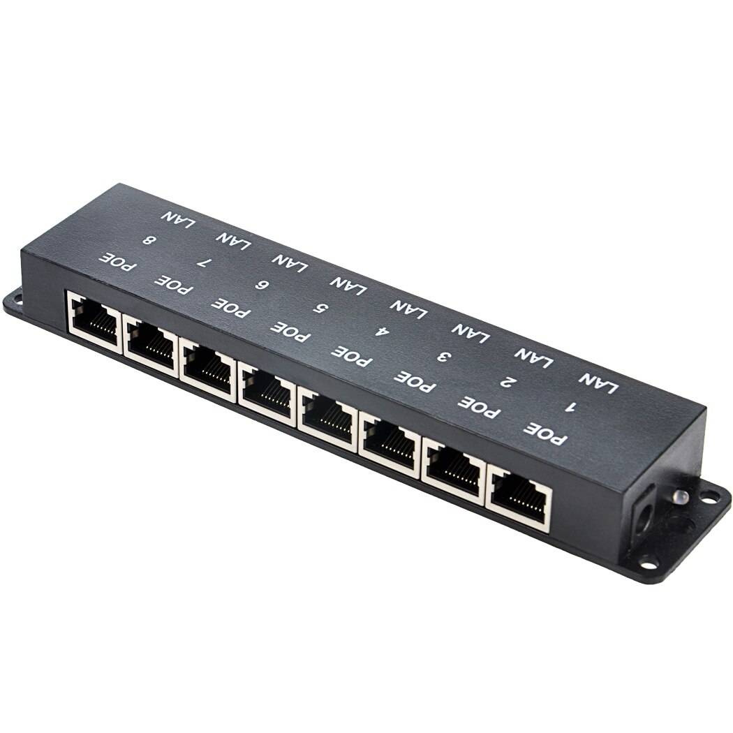 Security 8 port passive POE injector Power over Ethernet for IP Network Camera Ubiquiti and MikroTik