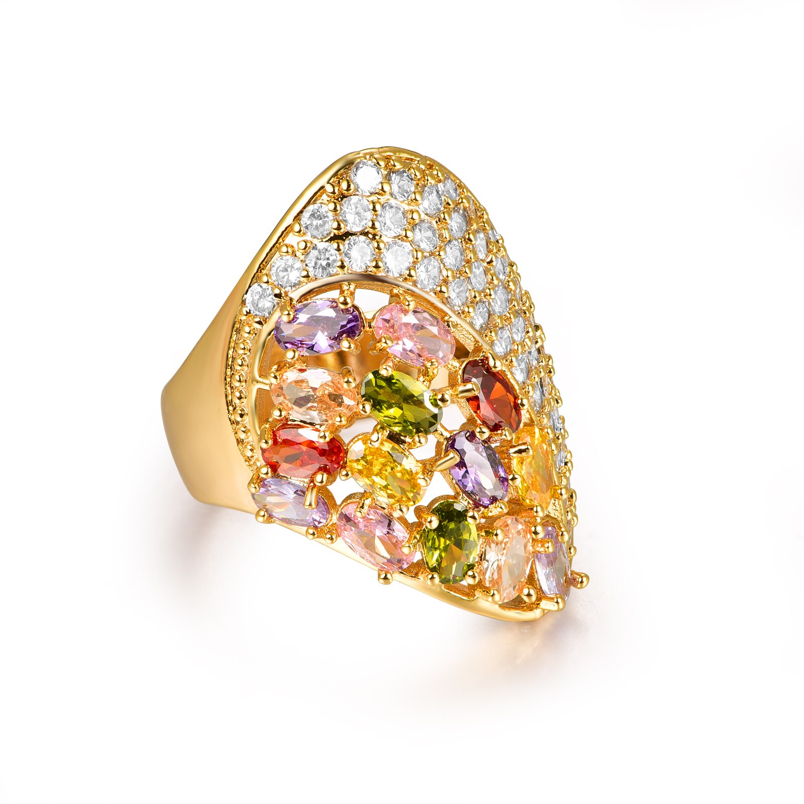 LUALA anelli colorati CZ per donna 14 anelli in oro perline anello con ciondolo gioielli da spiaggia bohémien