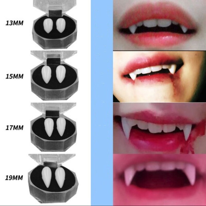 2pcs Halloween Decorations Vampire Teeth Fangs Dentures Cosplay False Teeth Costume Props for Horror Halloween Party Supplies