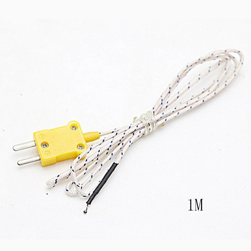 Junijour k-type temperaturmålelinje 1/2/3/5m lengde ledning termoelement tester linje sensor sonde multimeter tester linje: 1m