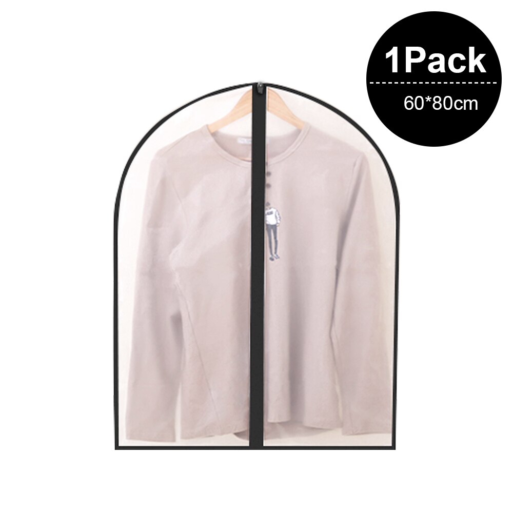 Clothes Hanging Dust Cover Dress Suit Coat Transparent Storage Bag Case Organizer Wardrobe Dress Clothing Hanging Dust Cover: Single clothes-4