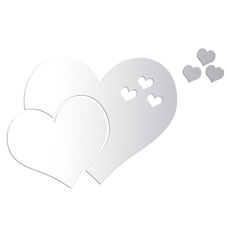 3D Mirrors Heart Wall Stickers Decal Wall Art Removable Room Party Wedding Home Deco Wall Stickers For Bedroom Bathroom: 1