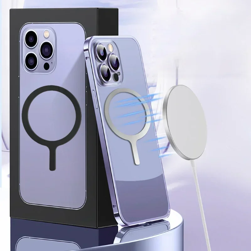 10-1 sztuk metalowy pierścień naklejka na obudowę Magsafe konwerter pierścień adaptera magnetyczne bezprzewodowe ładowanie telefonu uchwyt samochodowy dla IPhone Samsung