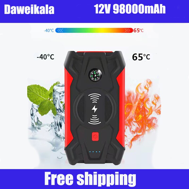 2021 nye 12 v 98000 mah mah bil jump starter power bank bærbar bil batteri booster oplader 12v start enhed diesel bil starter
