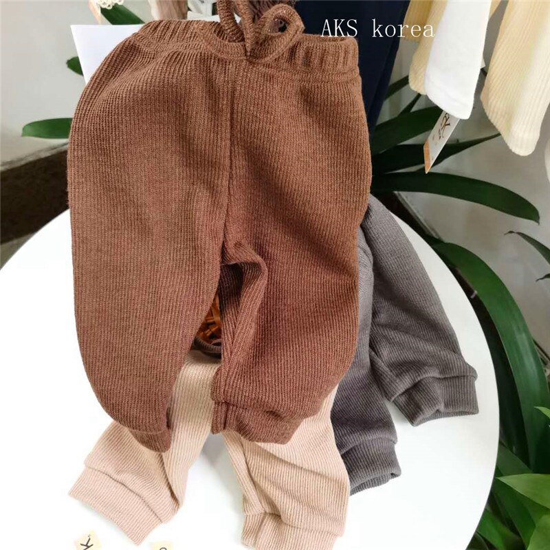 Kids Baby Meisjes Jongens Broek Herfst Katoen Zachte Comfortabele Gebreide Broek Peuter Bottom Broek Baby Effen Kleur Leggings Kleding: brown / 24M