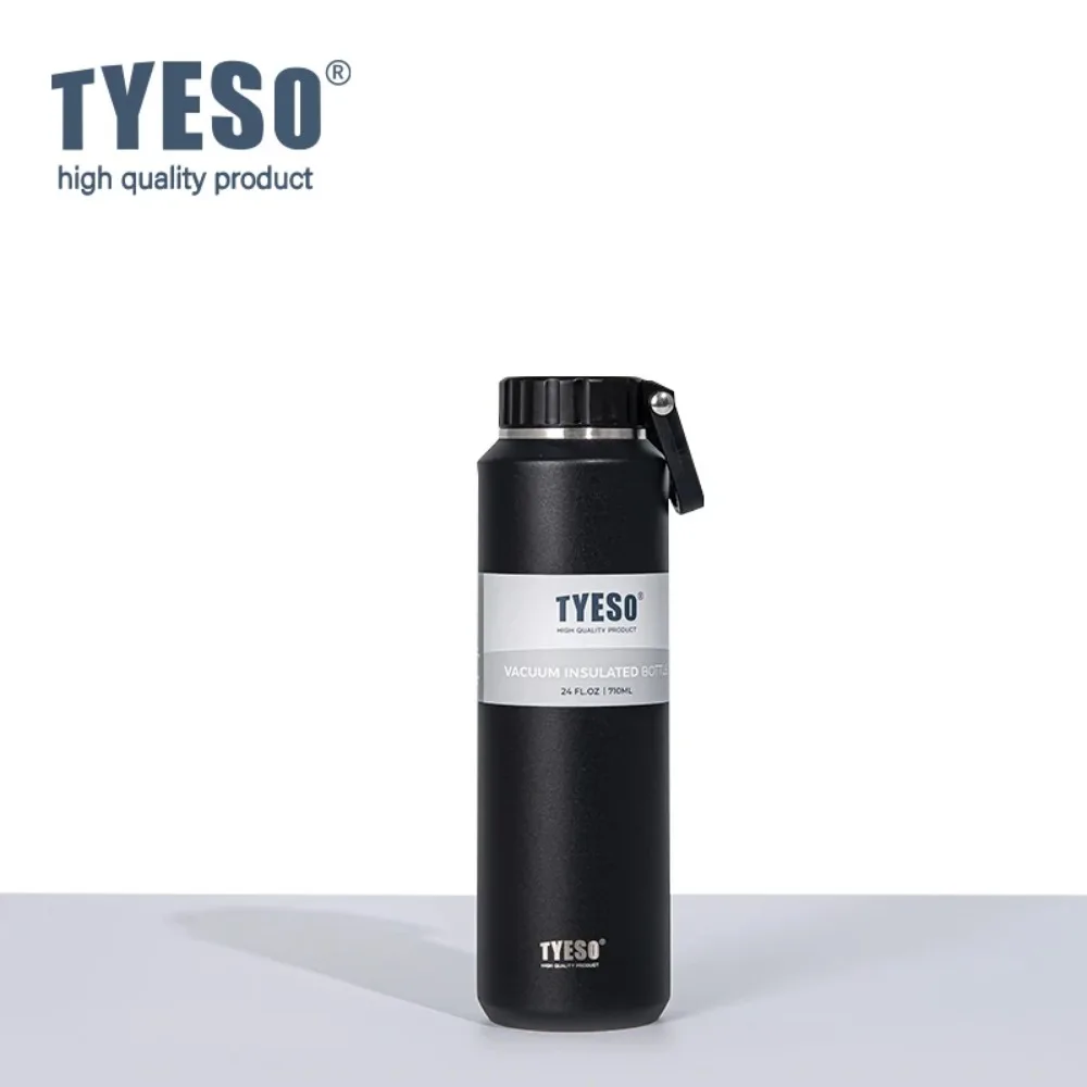 Tyeso 500ml 710ml bärbara isolerade vattenflaskor med stor kapacitet, sportvattenflaskor som håller kyla och värme, termosmugg: Lila / 401-500ml