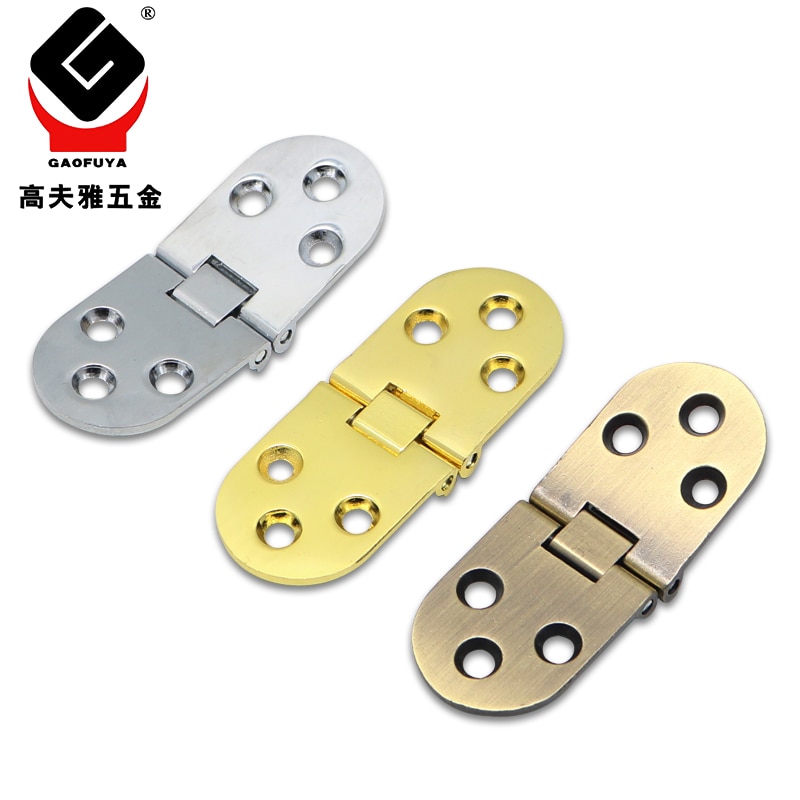 2Pcs Flap Folding Hinges Hidden Hinge Cabinet accessories turn plate hinge Hidden hinge Furniture assembly cabinet door hinges