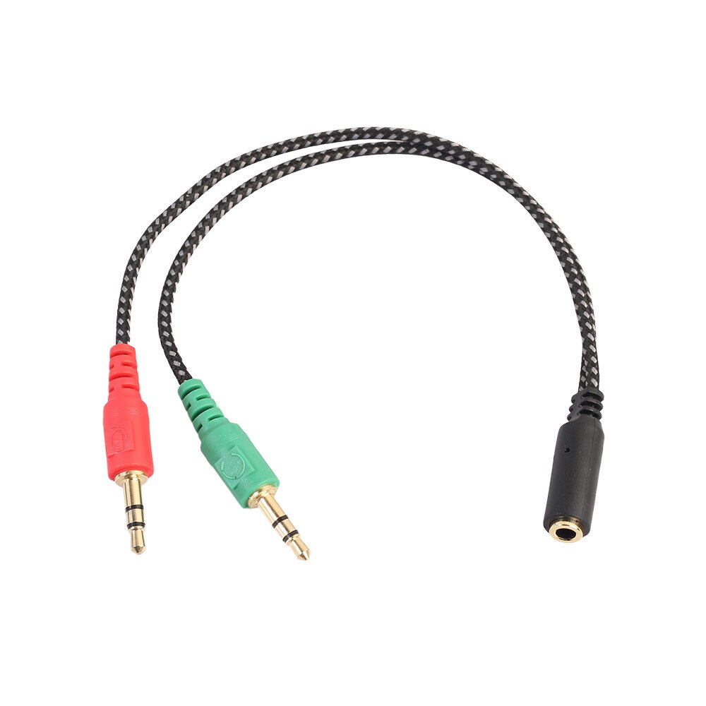 Y splitter hörlurar 2 jack 3.5 mm stereoljud y-splitter 2 hona  to 1 hane kabel adapter mikrofonkontakt för hörlurar