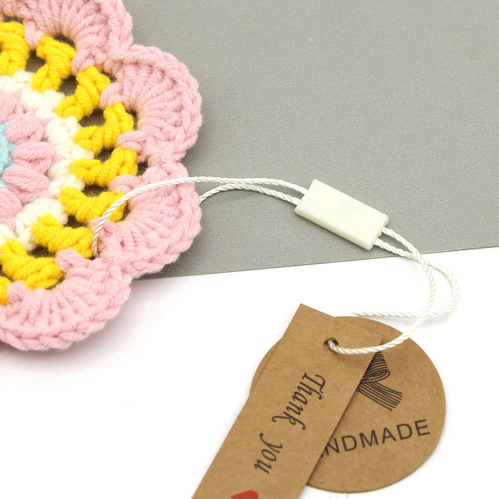 100 Stuks Hang Tags Wit Zwart Beige Vierkante Tags Polyester Kleding Plastic Labels Voor Kleding Kledingstuk Accessoires