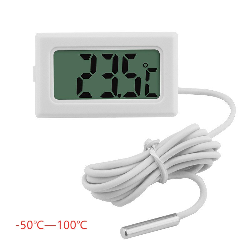 Measuring Temperature Range -50 To 110 Water Temp Gauges Car Temparuture Meter Portable Digital LCD Display Temparuture Sensor: White